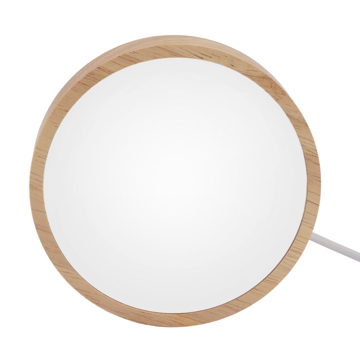 Round Wood Lighted Base Stand USB Powered 3 Color Temperature 10 Level Brightness Button Control LED Display Plate for Glass Crystal Art