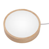 Round Wood Lighted Base Stand USB Powered 3 Color Temperature 10 Level Brightness Button Control LED Display Plate for Glass Crystal Art
