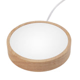 Round Wood Lighted Base Stand USB Powered 3 Color Temperature 10 Level Brightness Button Control LED Display Plate for Glass Crystal Art - Extra Image