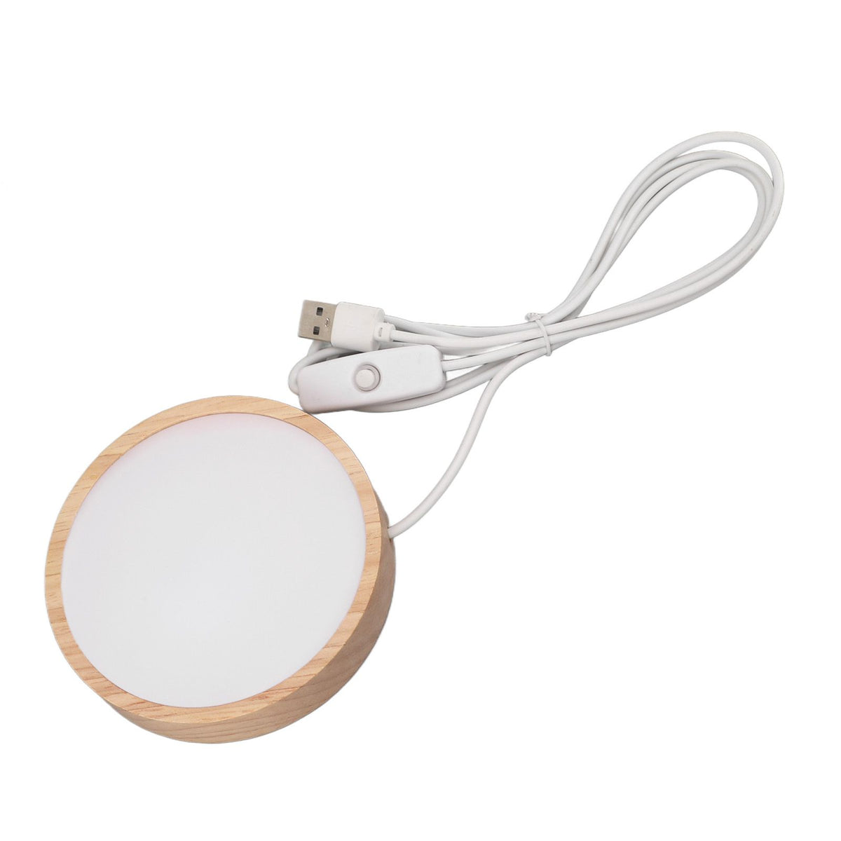 LED Lights Display Base RGB Round Wooden Lighted Base Stand LED Display Stand for Acrylic Glass Resin Art Color Light