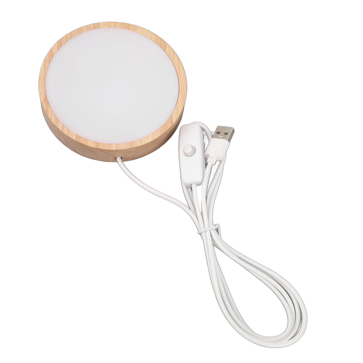 LED Lights Display Base RGB Round Wooden Lighted Base Stand LED Display Stand for Acrylic Glass Resin Art Color Light
