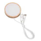 LED Lights Display Base RGB Round Wooden Lighted Base Stand LED Display Stand for Acrylic Glass Resin Art Color Light - Side View