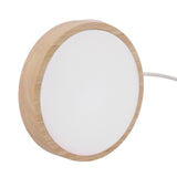 LED Lights Display Base RGB Round Wooden Lighted Base Stand LED Display Stand for Acrylic Glass Resin Art Color Light - Close-Up Angle