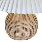 Small Table Lamp Bedside Nightstand Mini Lamp for Bedroom Living Room Side Table Rattan Pleated Aesthetic Vintage Lamp - Extra Image