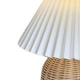 Small Table Lamp Bedside Nightstand Mini Lamp for Bedroom Living Room Side Table Rattan Pleated Aesthetic Vintage Lamp - Extra Image
