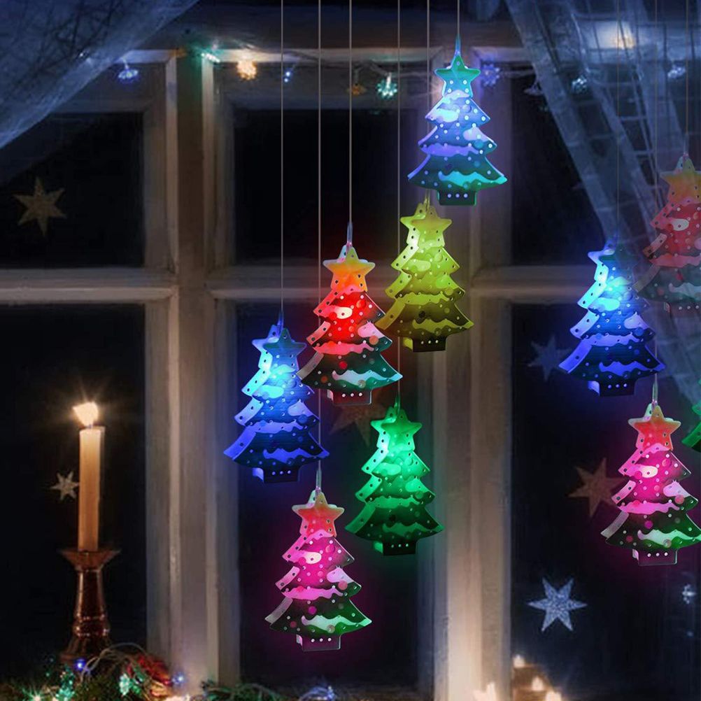Christmas Solar Wind Chime Light Outdoor Solar Powered Waterproof LED Wind Chime Color Changing Light for Patio Garden Home