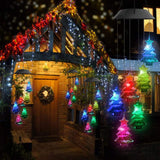 Christmas Solar Wind Chime Light Outdoor Solar Powered Waterproof LED Wind Chime Color Changing Light for Patio Garden Home