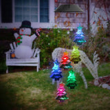 Christmas Solar Wind Chime Light Outdoor Solar Powered Waterproof LED Wind Chime Color Changing Light for Patio Garden Home - Rear View