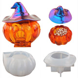 Halloween Witch Pumpkin Elf Silicone Mold Mirror Silicone Mold Candy Storage Box for DIY Crafts