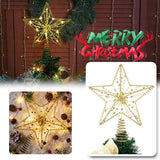 Christmas Tree Topper Star with LED String Light Glitter Christmas Tree Top Star Lamp for Christmas Home Decoration - Side View