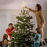 Christmas Tree Topper Star with LED String Light Glitter Christmas Tree Top Star Lamp for Christmas Home Decoration - Close-Up Angle
