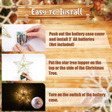 Christmas Tree Topper Star with LED String Light Glitter Christmas Tree Top Star Lamp for Christmas Home Decoration - Extra Image