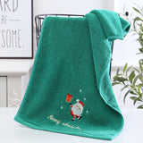 2Pcs Christmas Face Towel Xmas Red Santa Claus New Year Gift Washing Towel Hand Face Cloth Towel for Home Bathroom