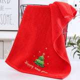2Pcs Christmas Face Towel Xmas Red Santa Claus New Year Gift Washing Towel Hand Face Cloth Towel for Home Bathroom