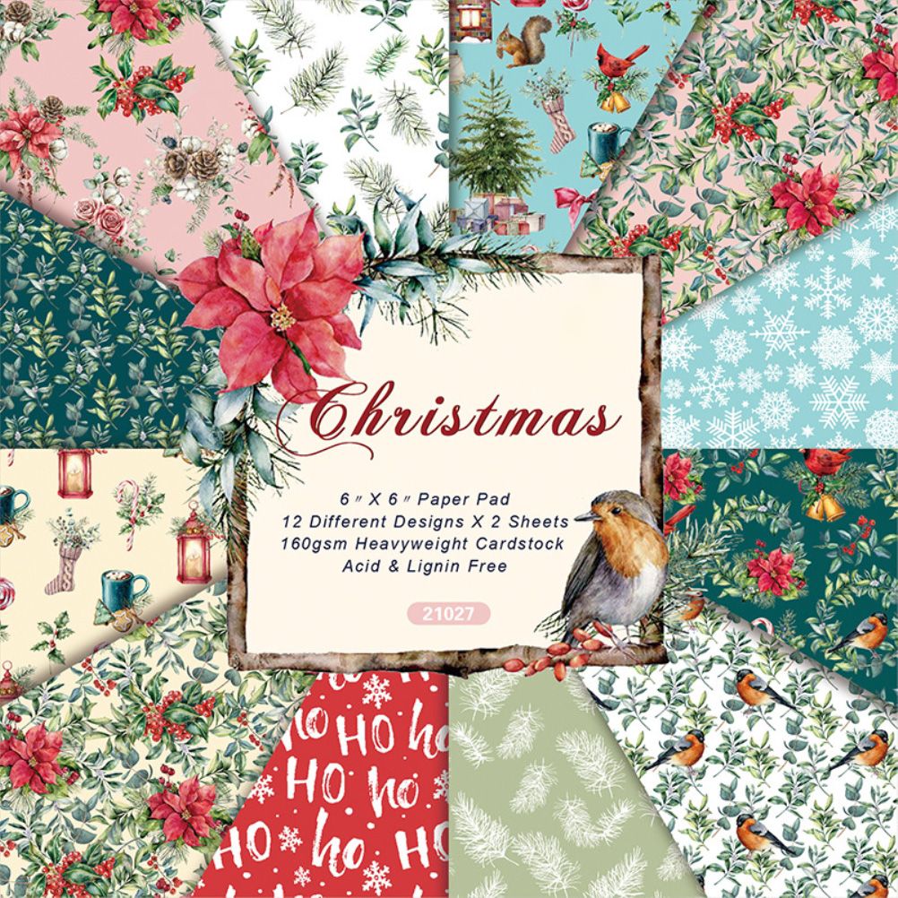 24 Sheets 6 Inch DIY Album Scrapbook Decorative Paper Pad Single Sided Background Cardstock Paper Patterned Papers for Magazines and DIY Origami