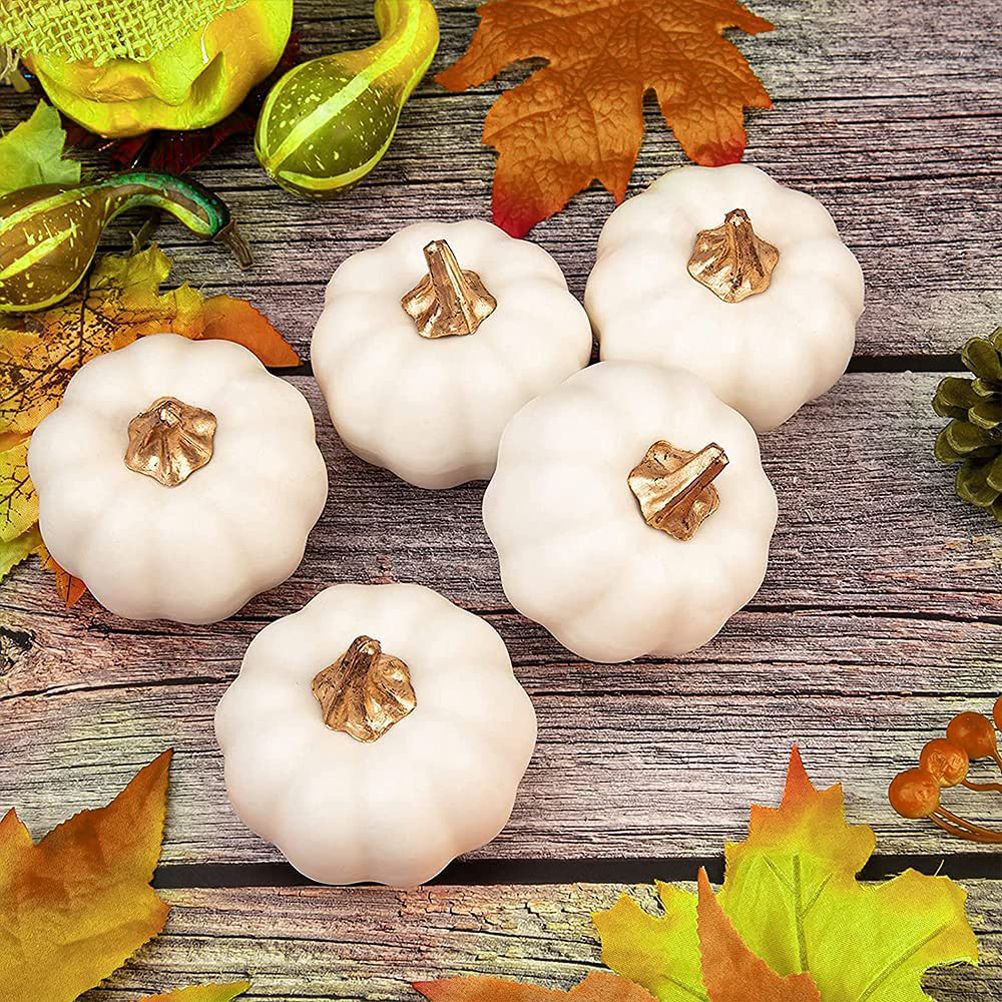 12 Pack Christmas Artificial Pumpkin Sets Made of Foam Simulation Pumpkin Ornament for Autumn Halloween Thanksgiving Decoration