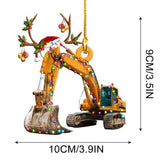 Christmas Tree Pendant Hanging Decoration Gift Personalized Fire Truck Vehicle Truck Boat Excavator Pendant - Front View