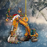Christmas Tree Pendant Hanging Decoration Gift Personalized Fire Truck Vehicle Truck Boat Excavator Pendant - Side View