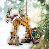 Christmas Tree Pendant Hanging Decoration Gift Personalized Fire Truck Vehicle Truck Boat Excavator Pendant - Top-Down View