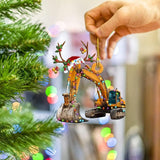 Christmas Tree Pendant Hanging Decoration Gift Personalized Fire Truck Vehicle Truck Boat Excavator Pendant - Rear View