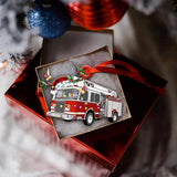 Christmas Tree Pendant Hanging Decoration Gift Personalized Fire Truck Vehicle Truck Boat Excavator Pendant