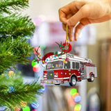 Christmas Tree Pendant Hanging Decoration Gift Personalized Fire Truck Vehicle Truck Boat Excavator Pendant