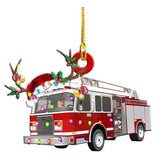 Christmas Tree Pendant Hanging Decoration Gift Personalized Fire Truck Vehicle Truck Boat Excavator Pendant - Low Angle