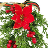 Christmas Pine Branch Garland Winter Red Berries Mixed Pine Cones Christmas Hanging Pendant For Front Door Fireplaces Home