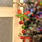 Christmas Ornaments with Bow Christmas Metal Bell Hanging Pendant Xmas Tree Door Hanger - Side View
