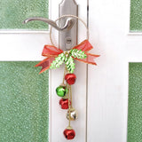 Christmas Ornaments with Bow Christmas Metal Bell Hanging Pendant Xmas Tree Door Hanger