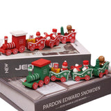 Christmas Wooden Four Section Small Train Christmas Tree Decoration The Perfect Xmas Themed Toy Gift - Front View