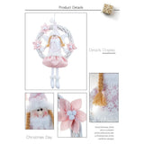 Christmas Cute Angel Rattan Ring Wreath Front Door Wreath Home Wall Hanging Pendant Holiday Decor