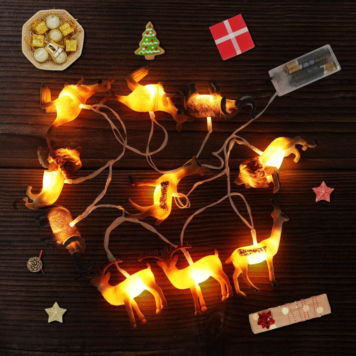 Animal String Lights 10 LEDs Small Animals String Lights Children Room Decoration for Kids Room Indoor String Lights
