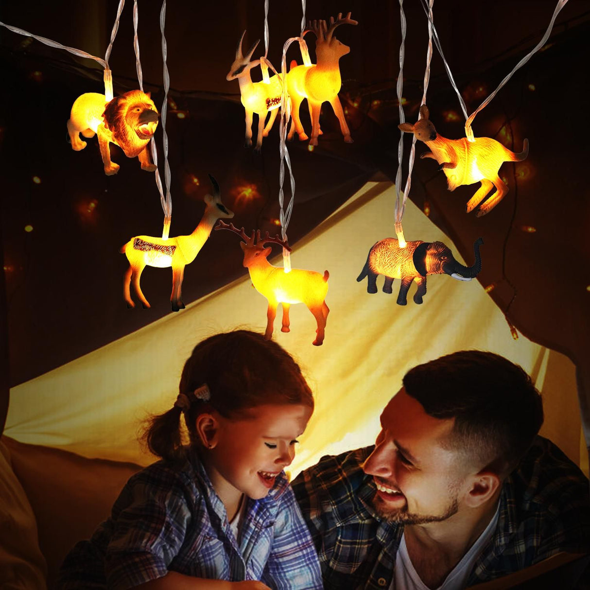Animal String Lights 10 LEDs Small Animals String Lights Children Room Decoration for Kids Room Indoor String Lights