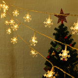 Christmas Snowflake Light 10 feet 20 LED Battery Operated Snowflakes String Lights Winter Fairy Lights Merry Christmas Decoration