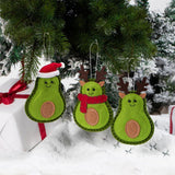 3Pcs Christmas Avocado Green Doll Pendant Christmas Tree Hanging Decoration For Home Door Window Felt Ornaments