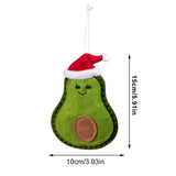 3Pcs Christmas Avocado Green Doll Pendant Christmas Tree Hanging Decoration For Home Door Window Felt Ornaments - Side View