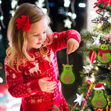 3Pcs Christmas Avocado Green Doll Pendant Christmas Tree Hanging Decoration For Home Door Window Felt Ornaments