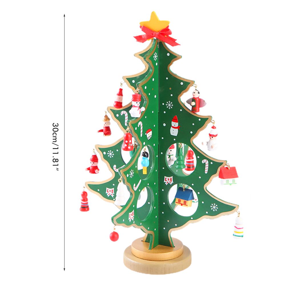 Desktop Christmas Tree Decoration Mini Wooden DIY Christmas Tree Ornaments Children Gift