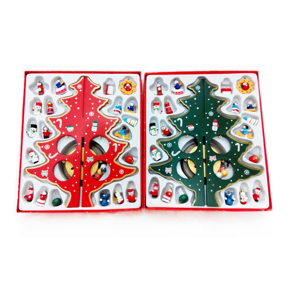 Desktop Christmas Tree Decoration Mini Wooden DIY Christmas Tree Ornaments Children Gift
