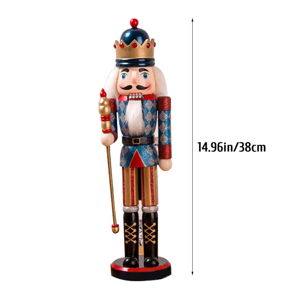 Nutcracker Soldier Ornaments 38cm Nutcracker Figure Wooden Ornaments for Home Christmas Party Decoration New Year Gifts for Children