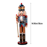 Nutcracker Soldier Ornaments 38cm Nutcracker Figure Wooden Ornaments for Home Christmas Party Decoration New Year Gifts for Children