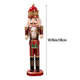 Nutcracker Soldier Ornaments 38cm Nutcracker Figure Wooden Ornaments for Home Christmas Party Decoration New Year Gifts for Children