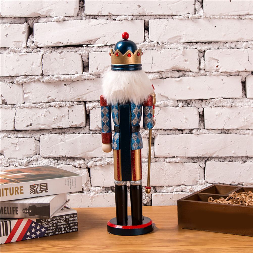 Nutcracker Soldier Ornaments 38cm Nutcracker Figure Wooden Ornaments for Home Christmas Party Decoration New Year Gifts for Children