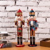 Nutcracker Soldier Ornaments 38cm Nutcracker Figure Wooden Ornaments for Home Christmas Party Decoration New Year Gifts for Children