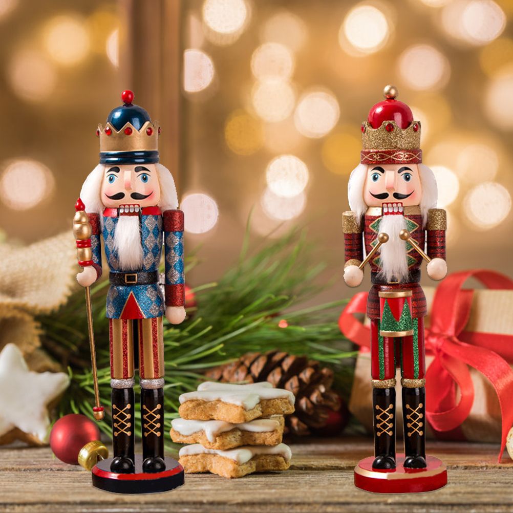 Nutcracker Soldier Ornaments 38cm Nutcracker Figure Wooden Ornaments for Home Christmas Party Decoration New Year Gifts for Children