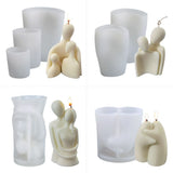 Portrait Aromatherapy Candle Molds Reusable DIY Couple Candle Mold Family Couple Silicone Mold