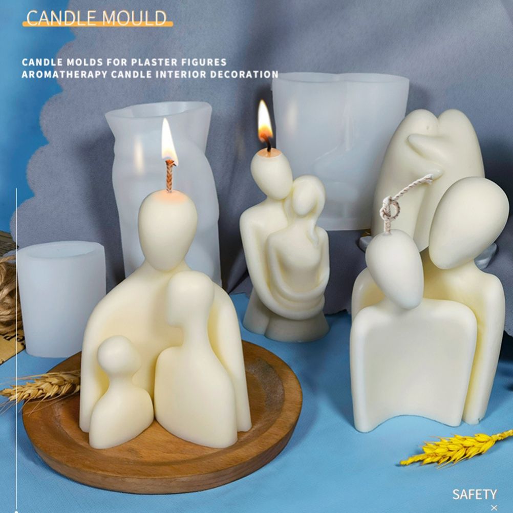 Portrait Aromatherapy Candle Molds Reusable DIY Couple Candle Mold Family Couple Silicone Mold