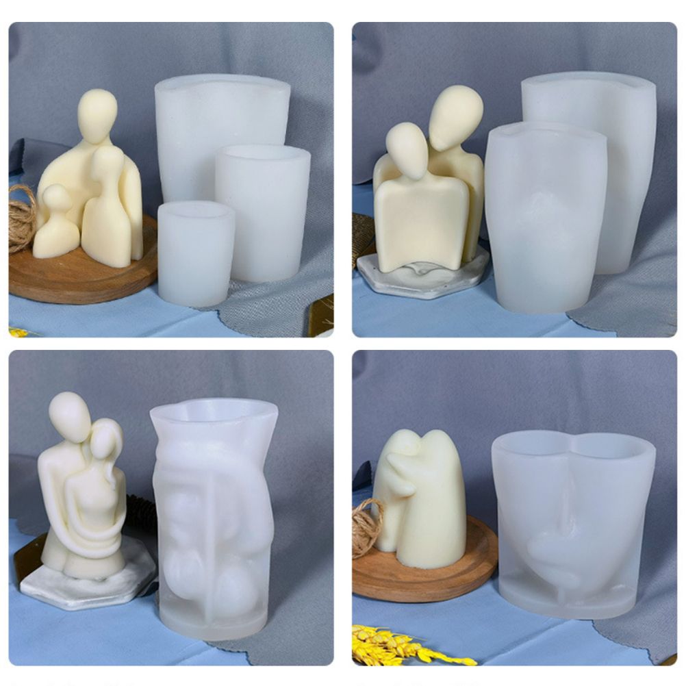 Portrait Aromatherapy Candle Molds Reusable DIY Couple Candle Mold Family Couple Silicone Mold