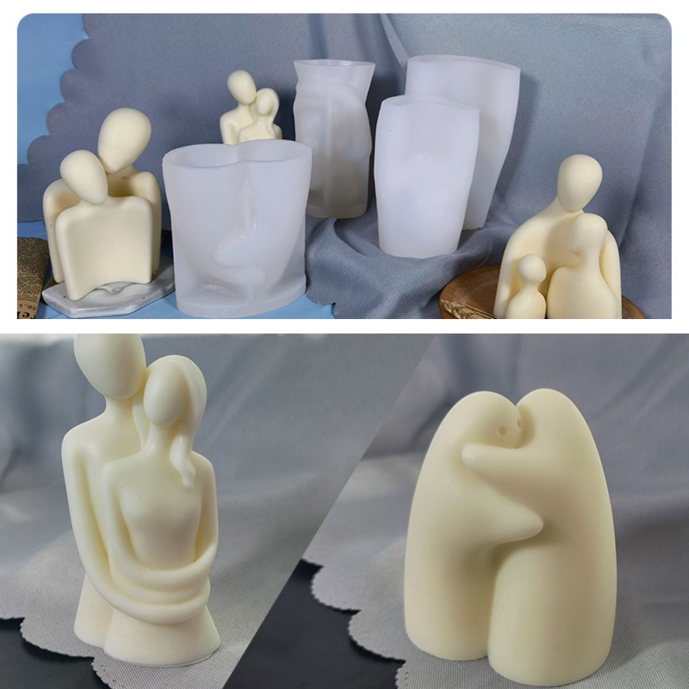 Portrait Aromatherapy Candle Molds Reusable DIY Couple Candle Mold Family Couple Silicone Mold